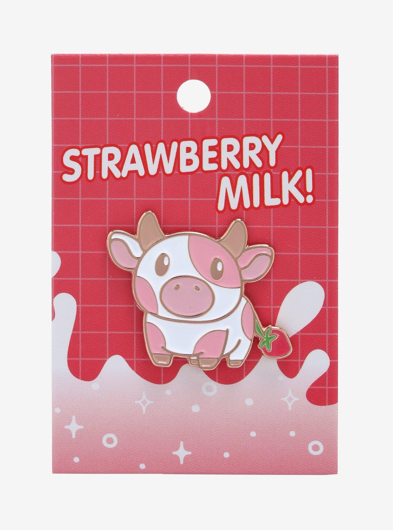 Strawberry Cow Enamel Pin - BoxLunch Exclusive, , alternate