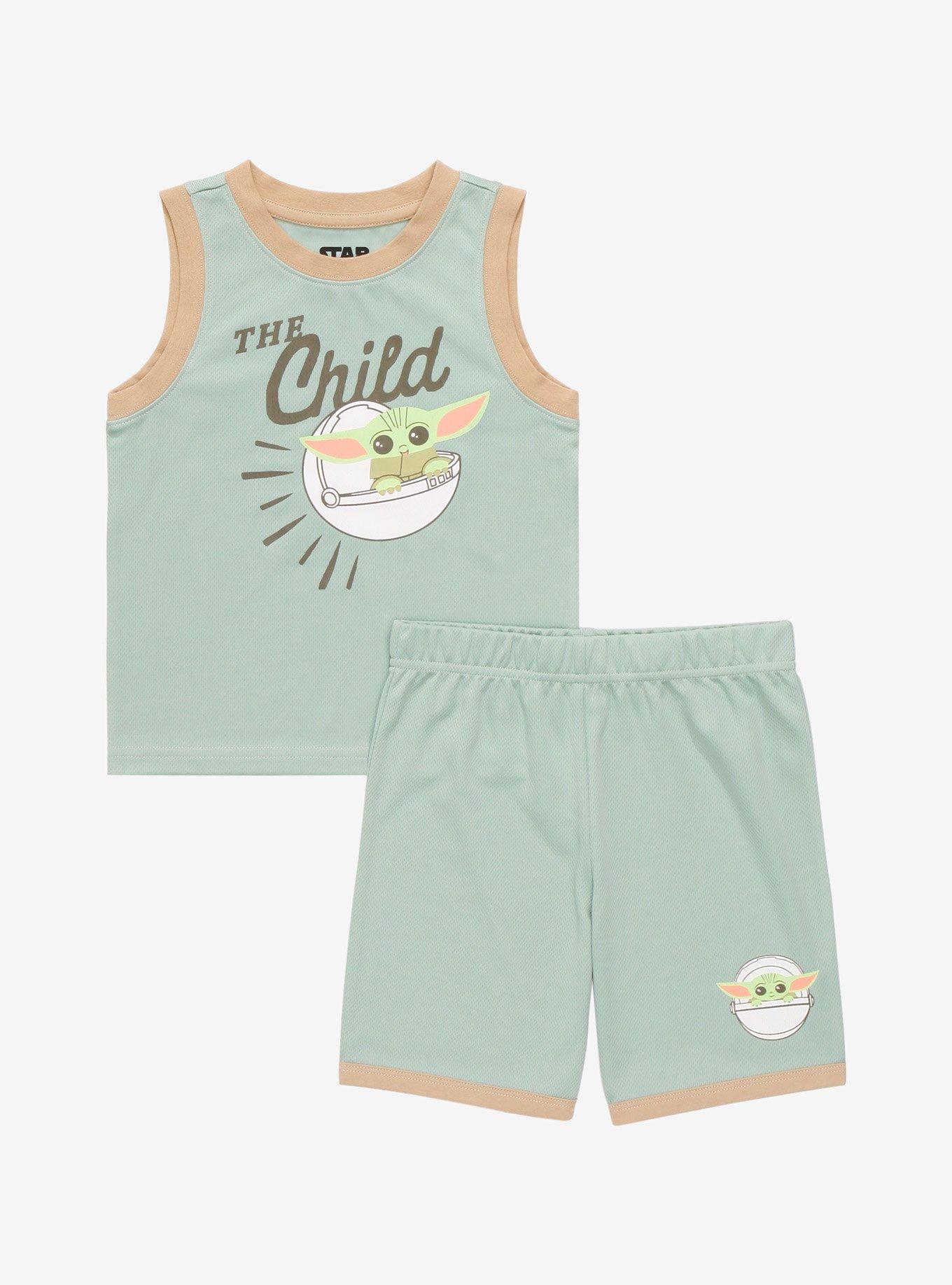 Star Wars The Mandalorian The Child Toddler Basketball Shorts - BoxLunch Exclusive, BEIGE, alternate
