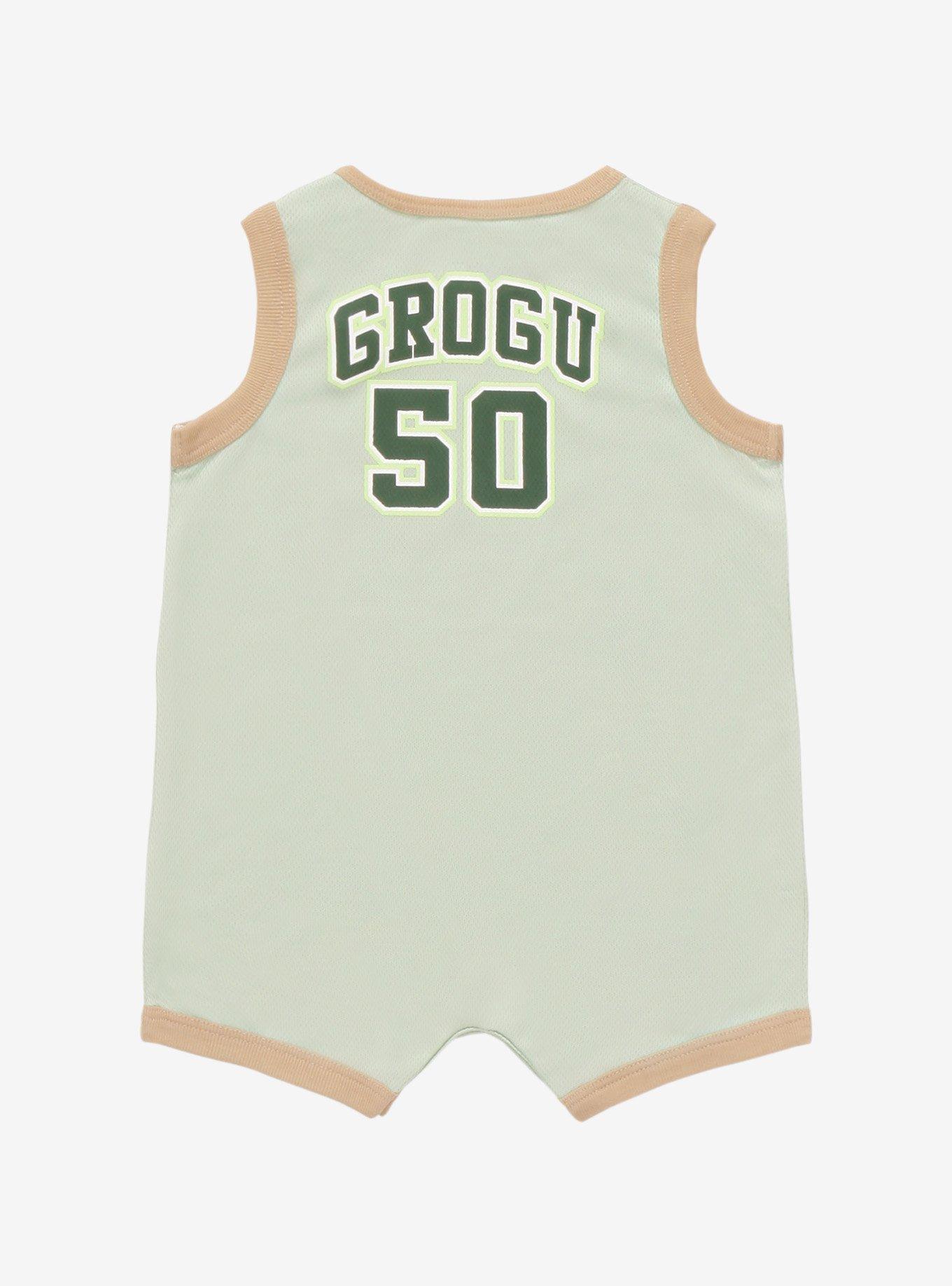 Star Wars The Mandalorian The Child Infant Basketball Jersey Romper - BoxLunch Exclusive, BEIGE, alternate