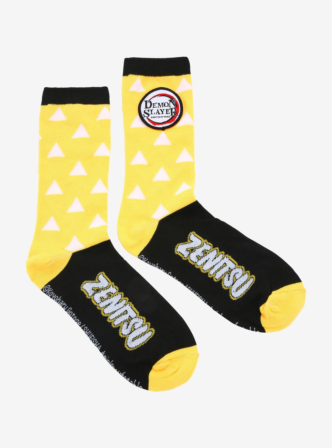 Demon Slayer: Kimetsu no Yaiba Zenitsu Patterned Socks - BoxLunch Exclusive, , alternate
