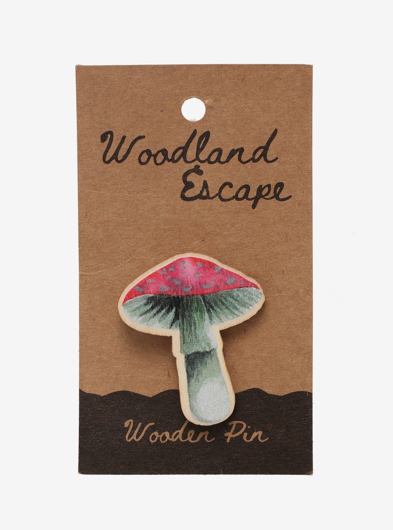 Wild Mushroom Wooden Pin, , alternate