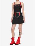 Royal Bones By Tripp Black & Red Chain Pleated Skirt, RED, alternate
