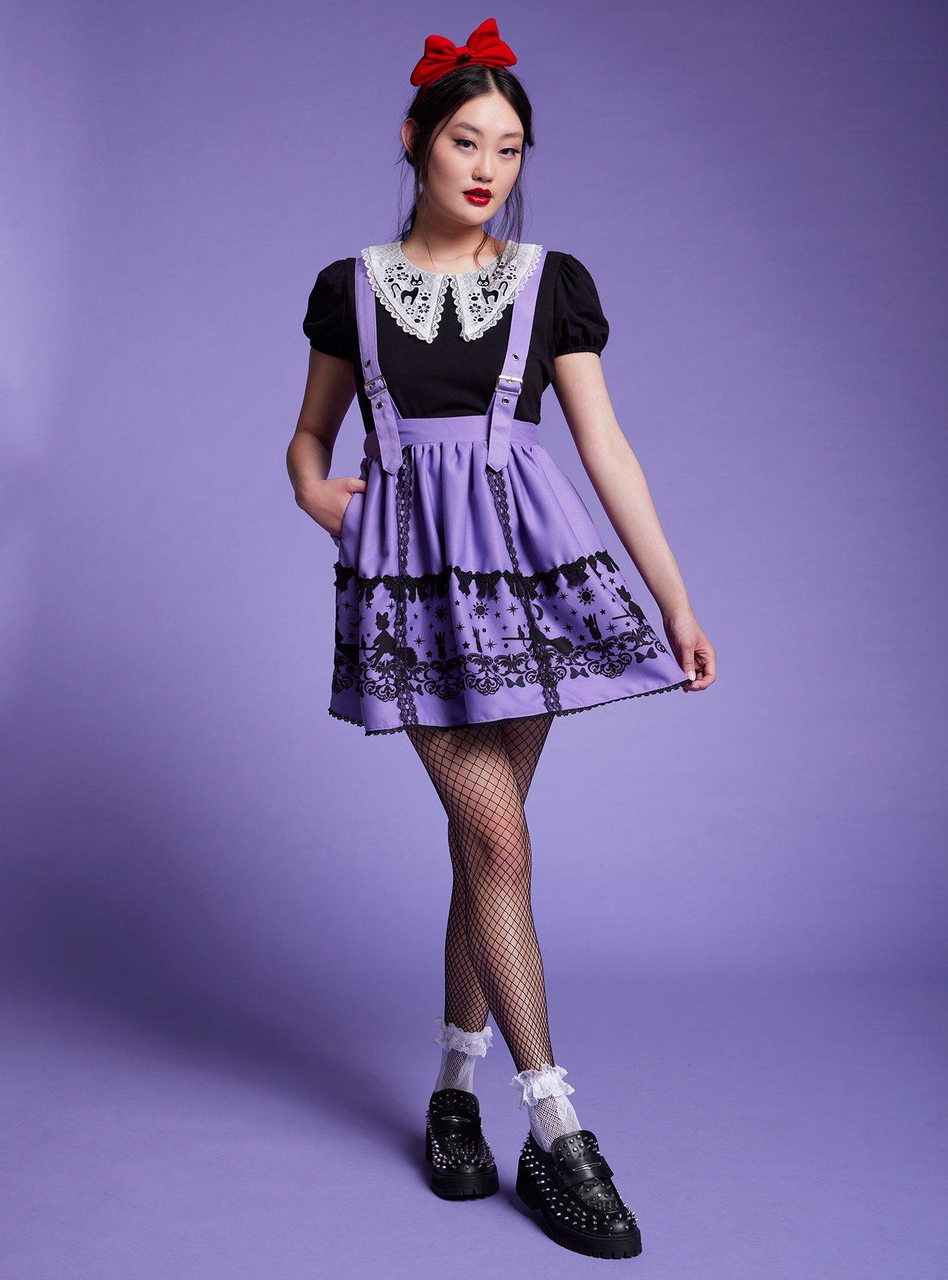 Her Universe Studio Ghibli Kiki's Delivery Service Purple Suspender Skirt, MULTI, alternate