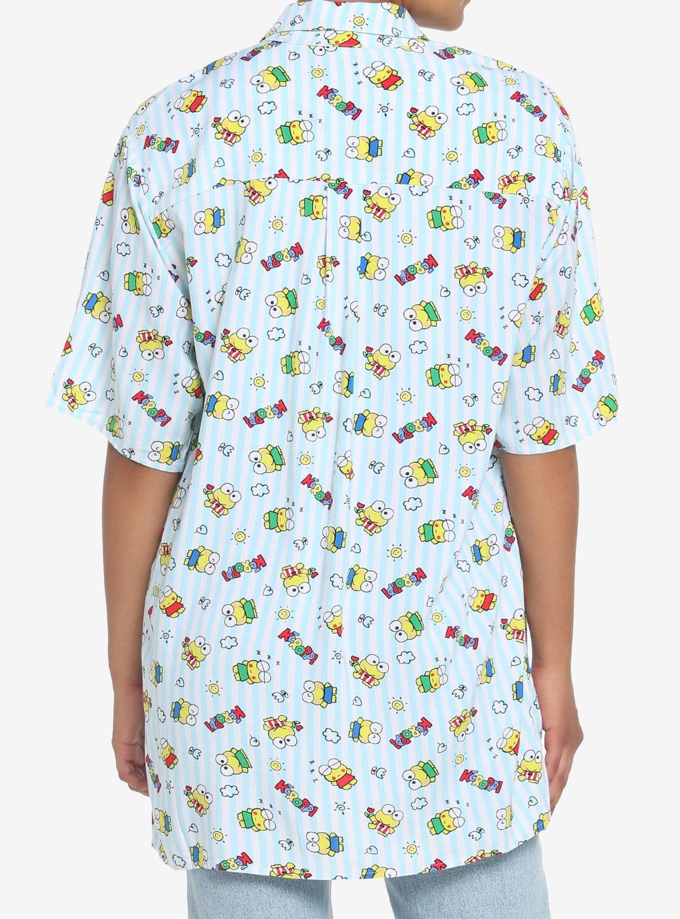 Keroppi Pinstripe Woven Button-Up, MULTI, alternate