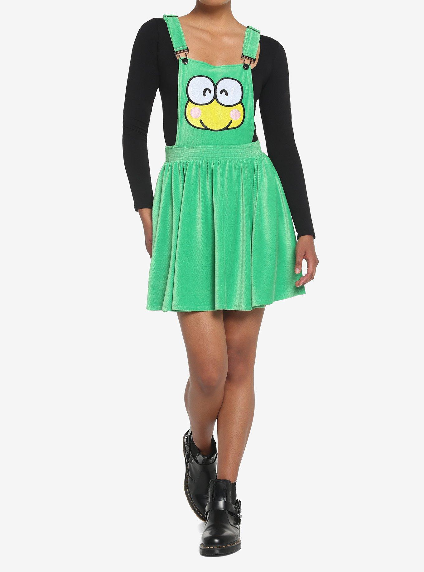 Keroppi Smile Corduroy Skirtall, GREEN, alternate