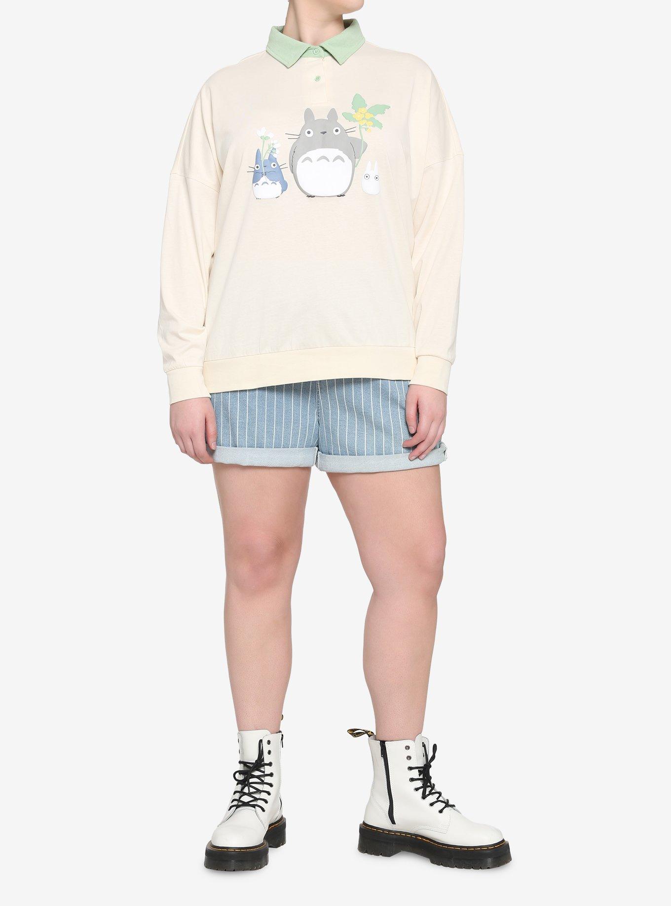 Her Universe Studio Ghibli My Neighbor Totoro Pastel Long-Sleeve Girls Polo Shirt Plus Size, MULTI, alternate - view 2