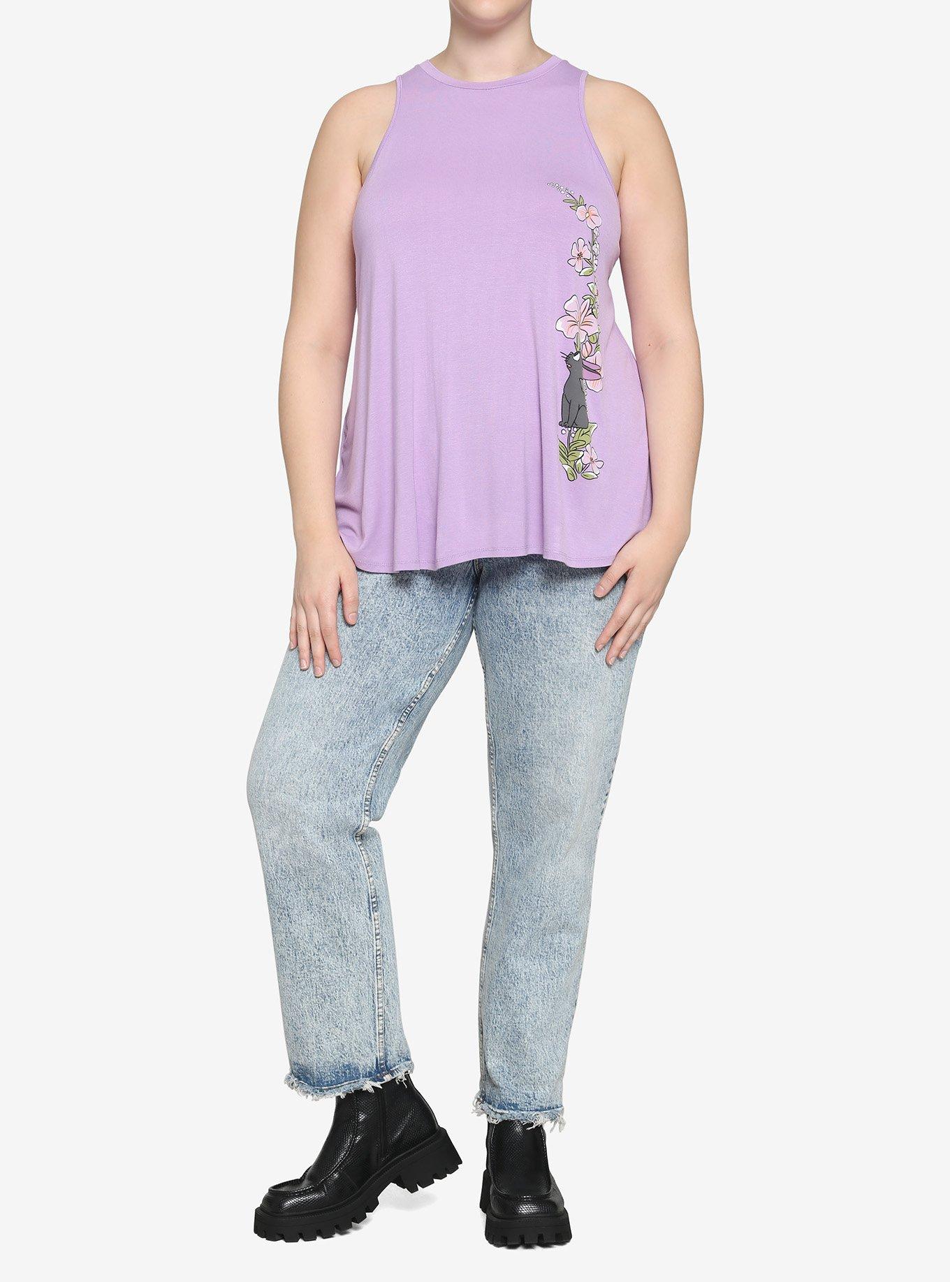 Her Universe Studio Ghibli Kiki's Delivery Service Jiji High Neck Tank Top Plus Size, LIGHT PURPLE, alternate