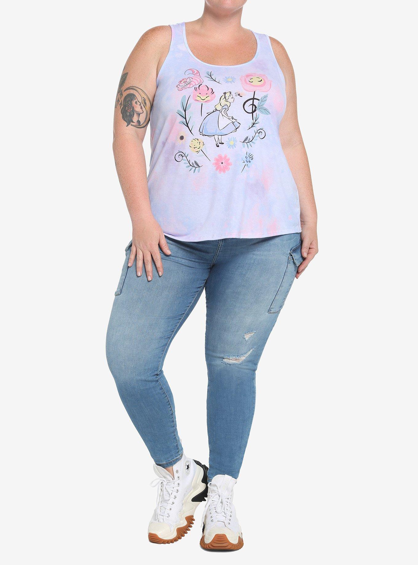 Disney Alice In Wonderland Watercolor Tie-Dye Tank Top Plus Size, TIE DYE, alternate