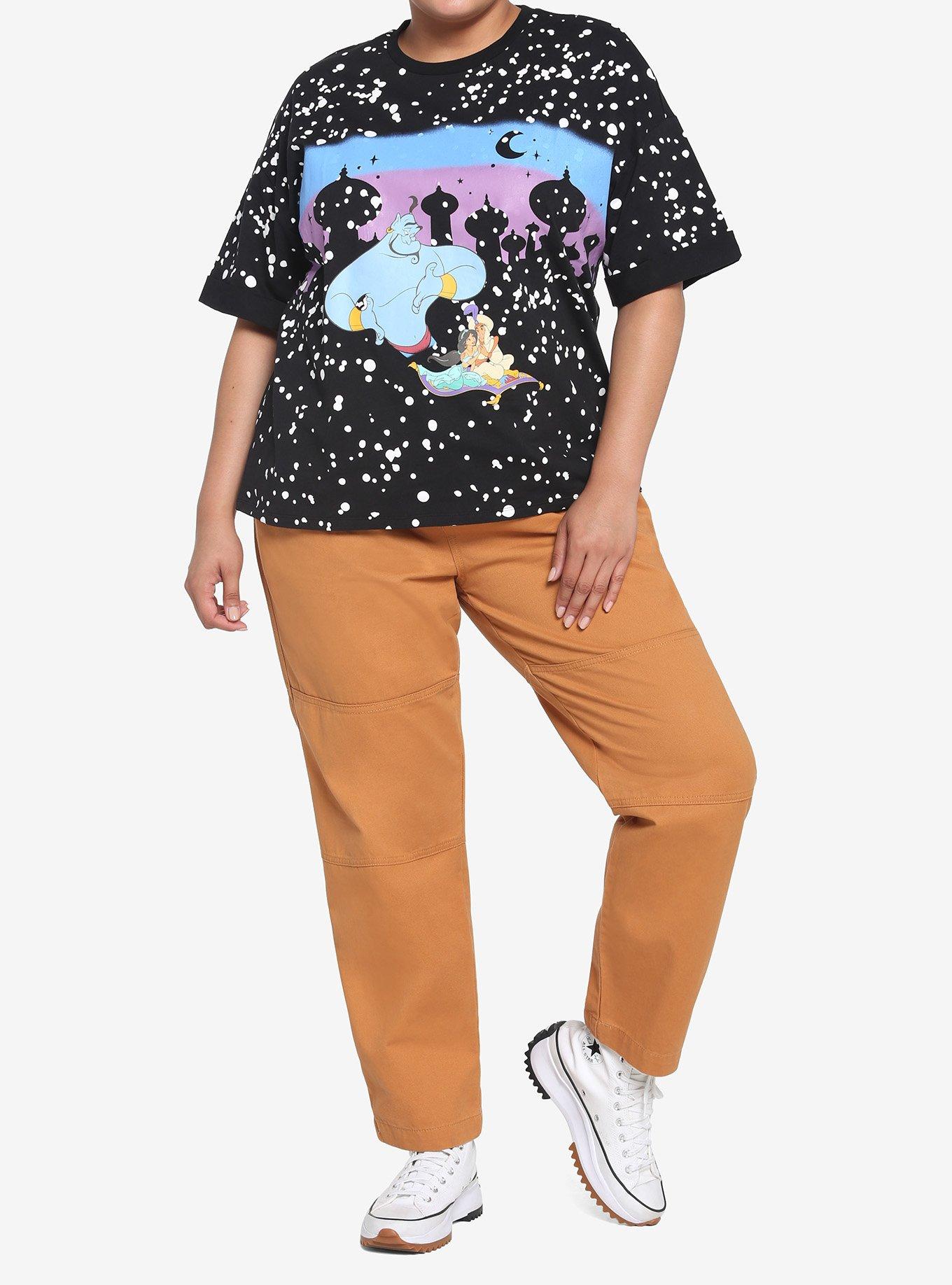 Her Universe Disney Aladdin Carpet Night Sky Boyfriend Fit Girls T-Shirt Plus Size, MULTI, alternate