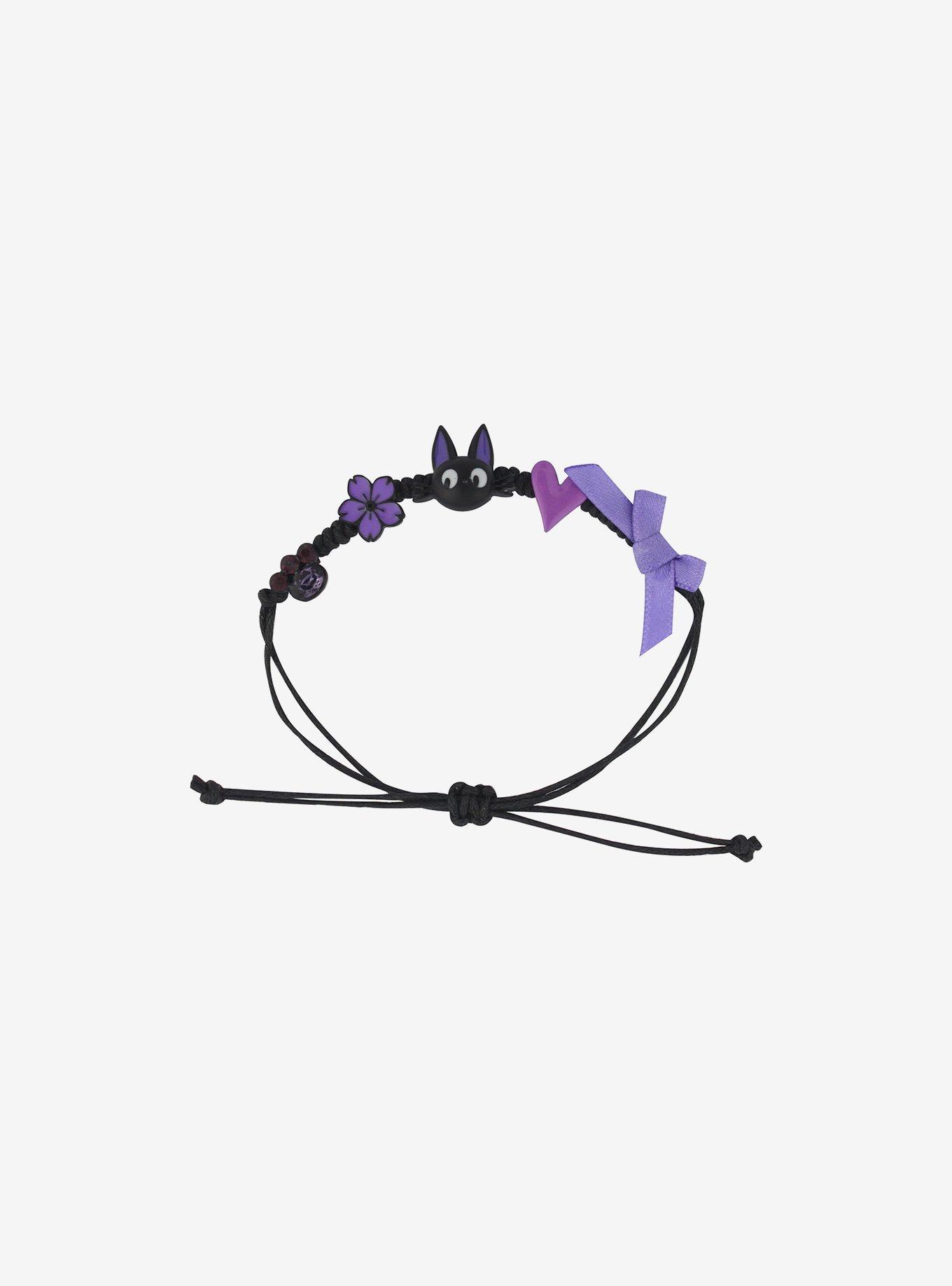 Her Universe Studio Ghibli Kiki's Delivery Service Jiji Purple Charm Cord Bracelet, , alternate