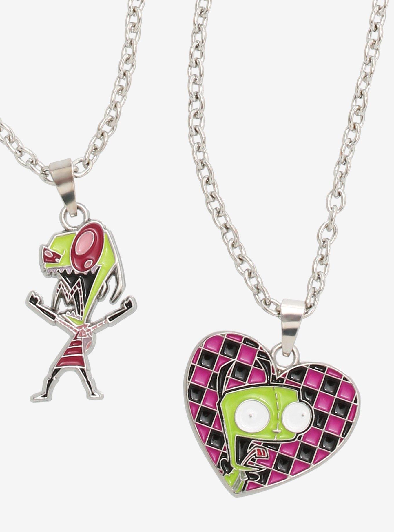 Invader Zim GIR Star Heart Charm Necklace Set, , alternate