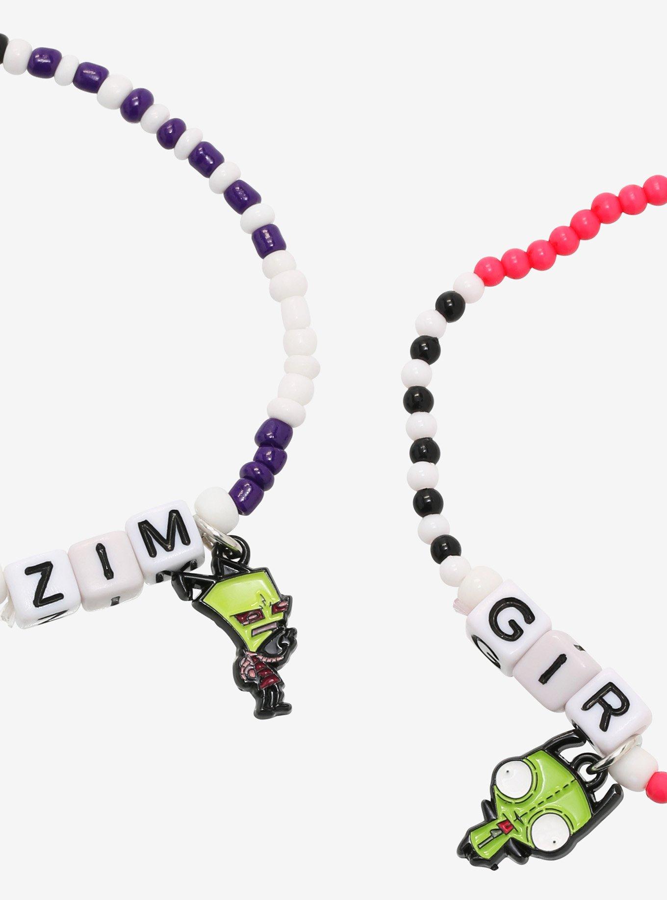 Invader Zim Beaded Charm Best Friend Bracelet Set, , alternate