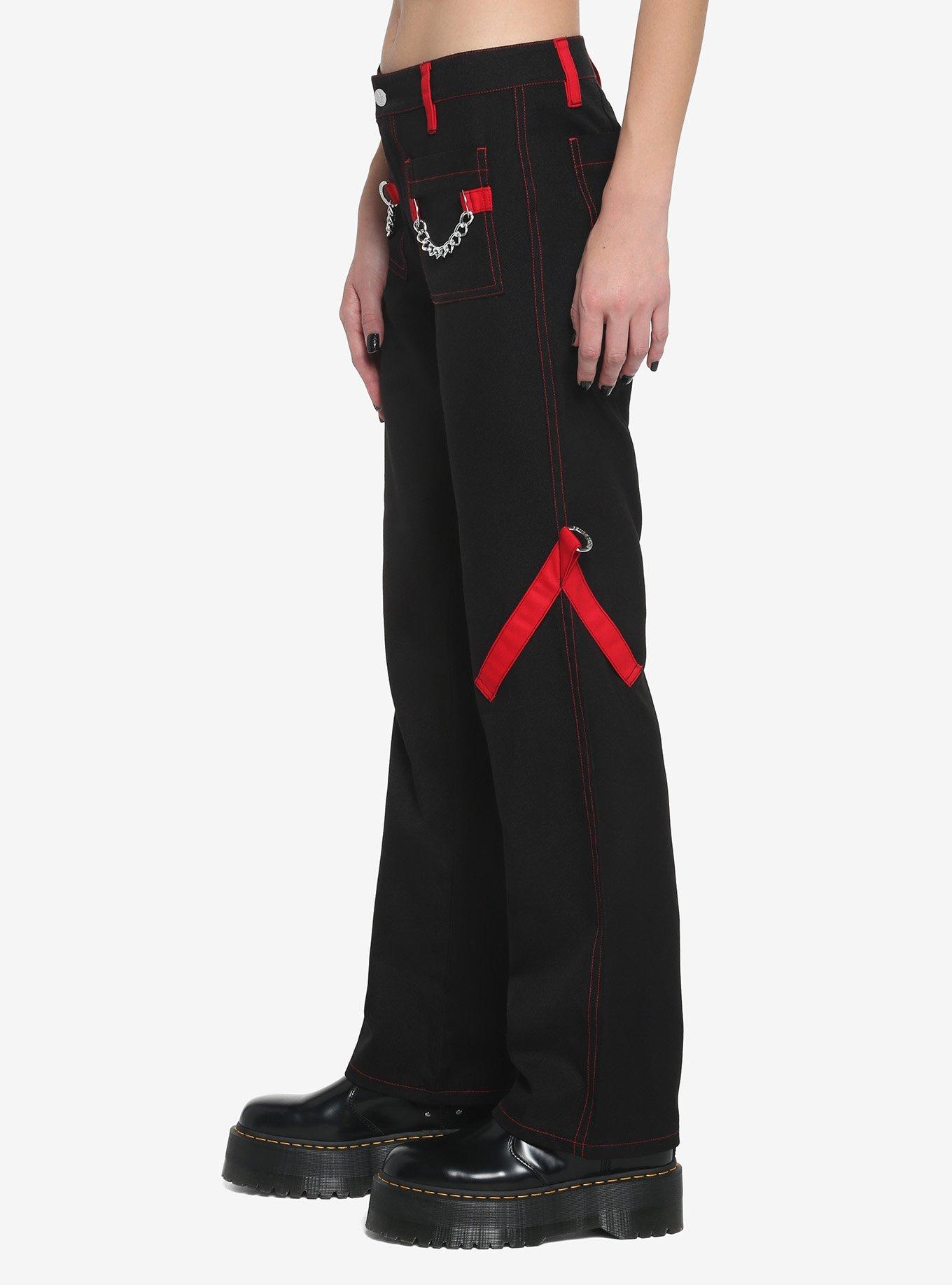 Royal Bones By Tripp Red Strappy Pants, BLACK, alternate