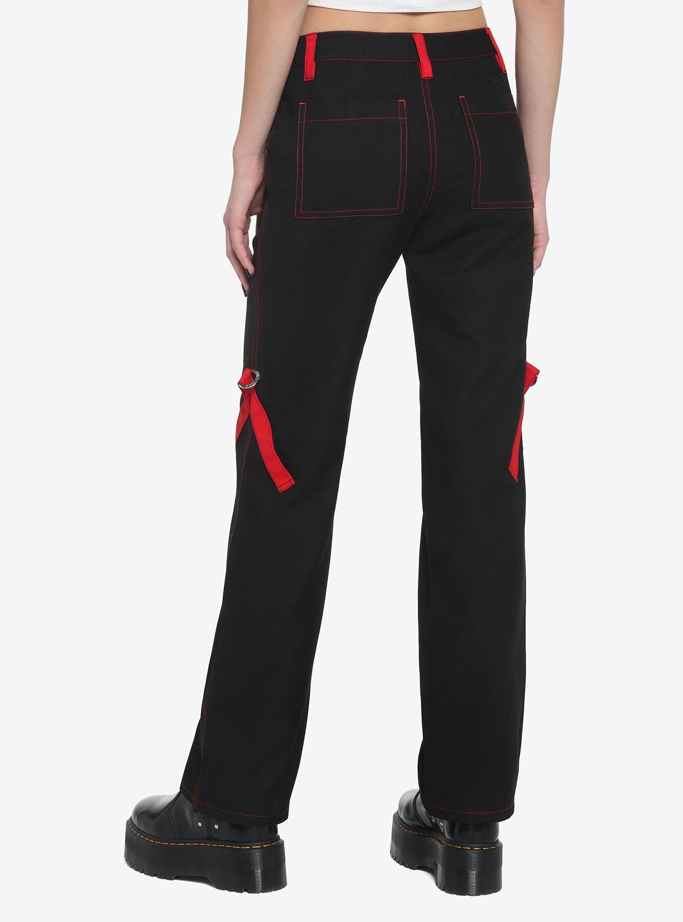 Royal Bones By Tripp Red Strappy Pants, BLACK, alternate