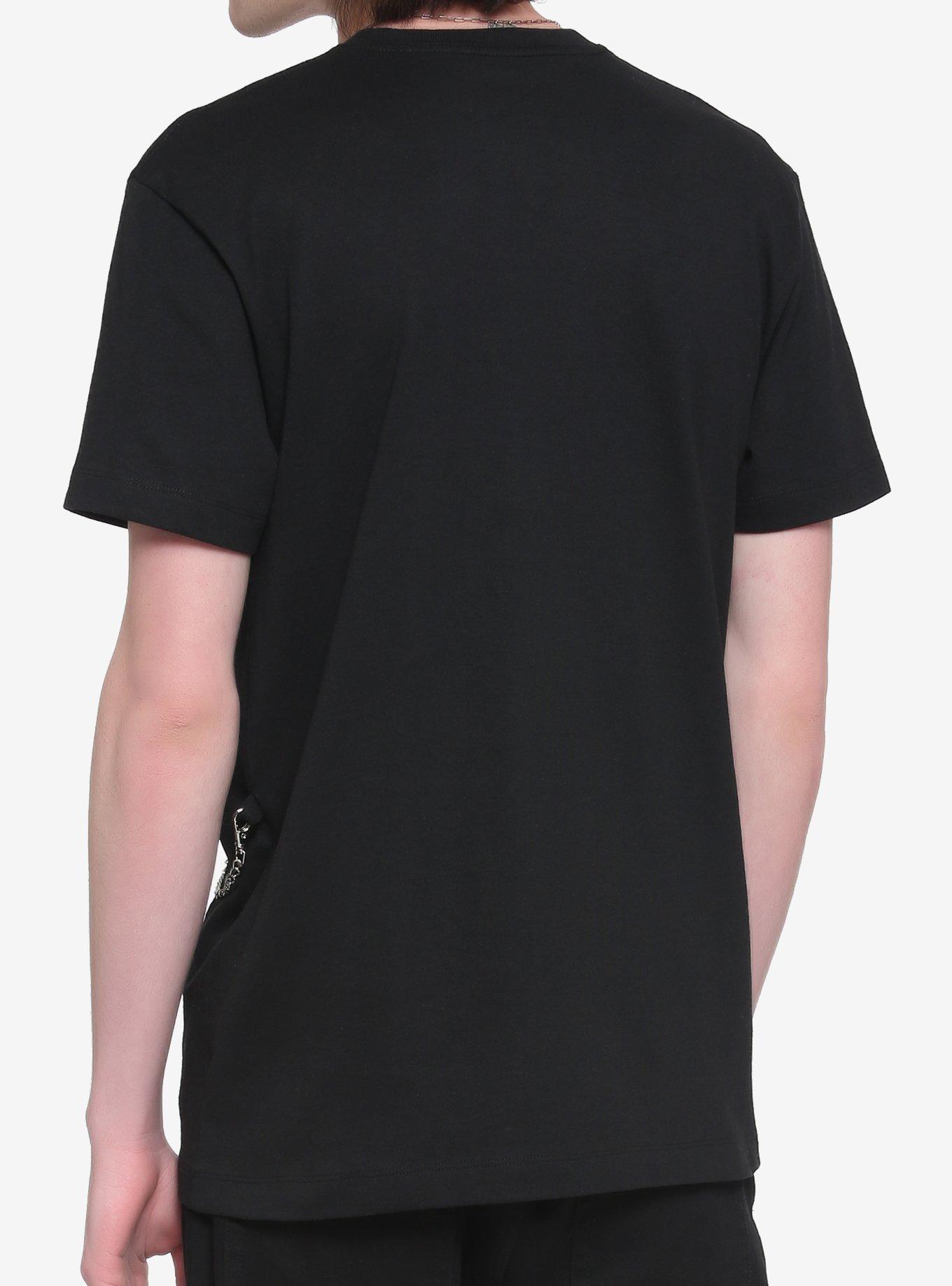 Black Double Chain T-Shirt, BLACK, alternate