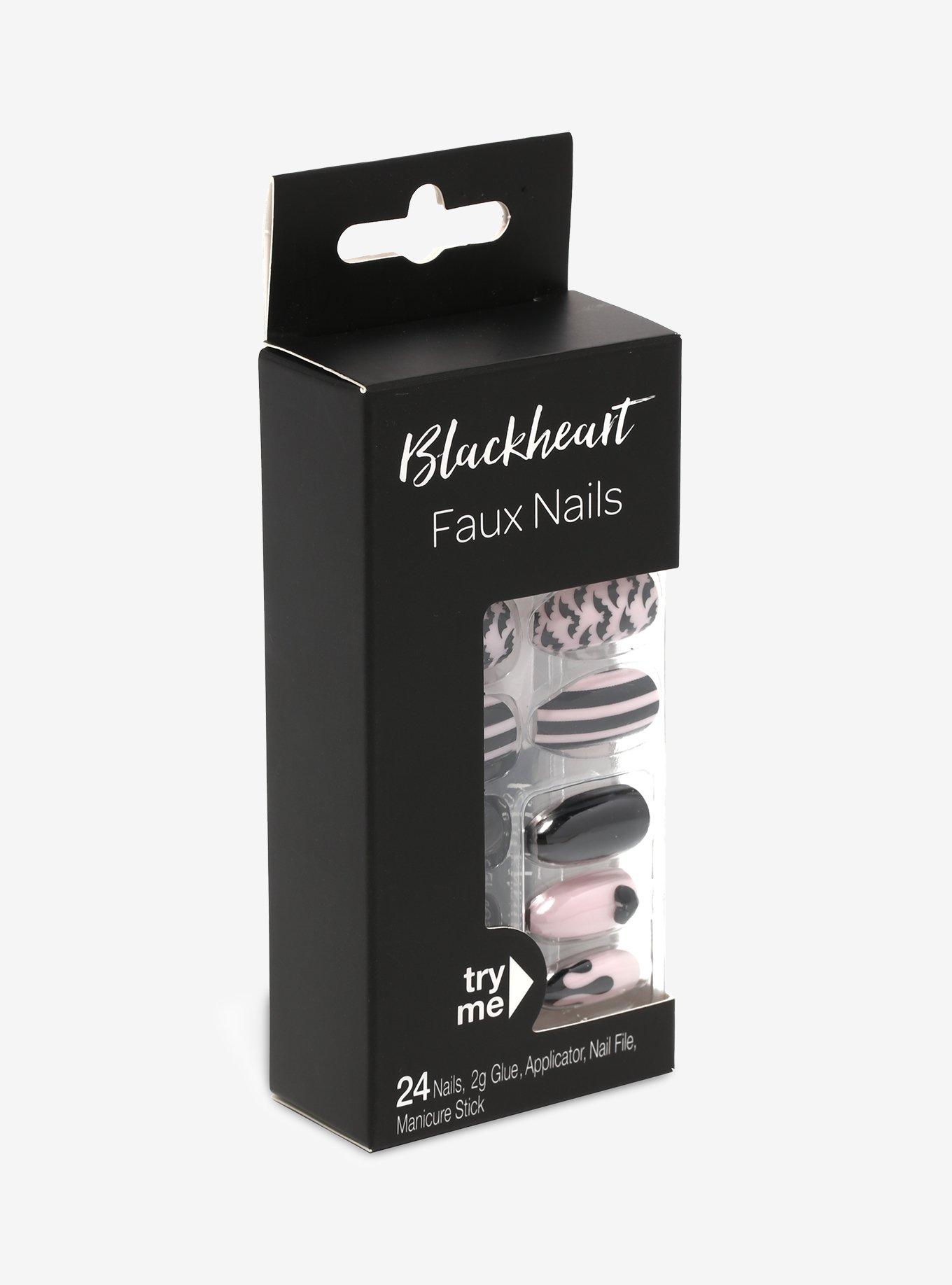 Blackheart Pastel Goth Faux Nail Set, , alternate