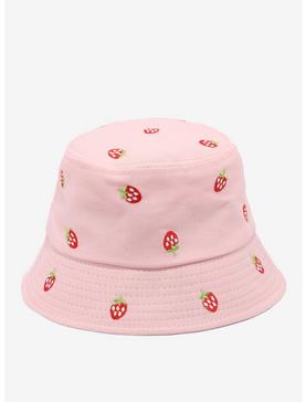 Embroidered Strawberry Bucket Hat, , hi-res