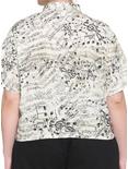 Music Notes Boxy Girls Crop Woven Button-Up Plus Size, IVORY, alternate