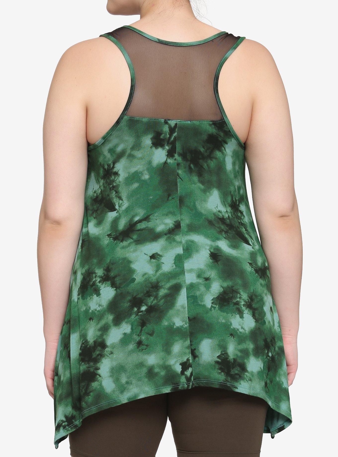 Harry Potter Slytherin Tie-Dye Tank Top Plus Size, GREEN, alternate