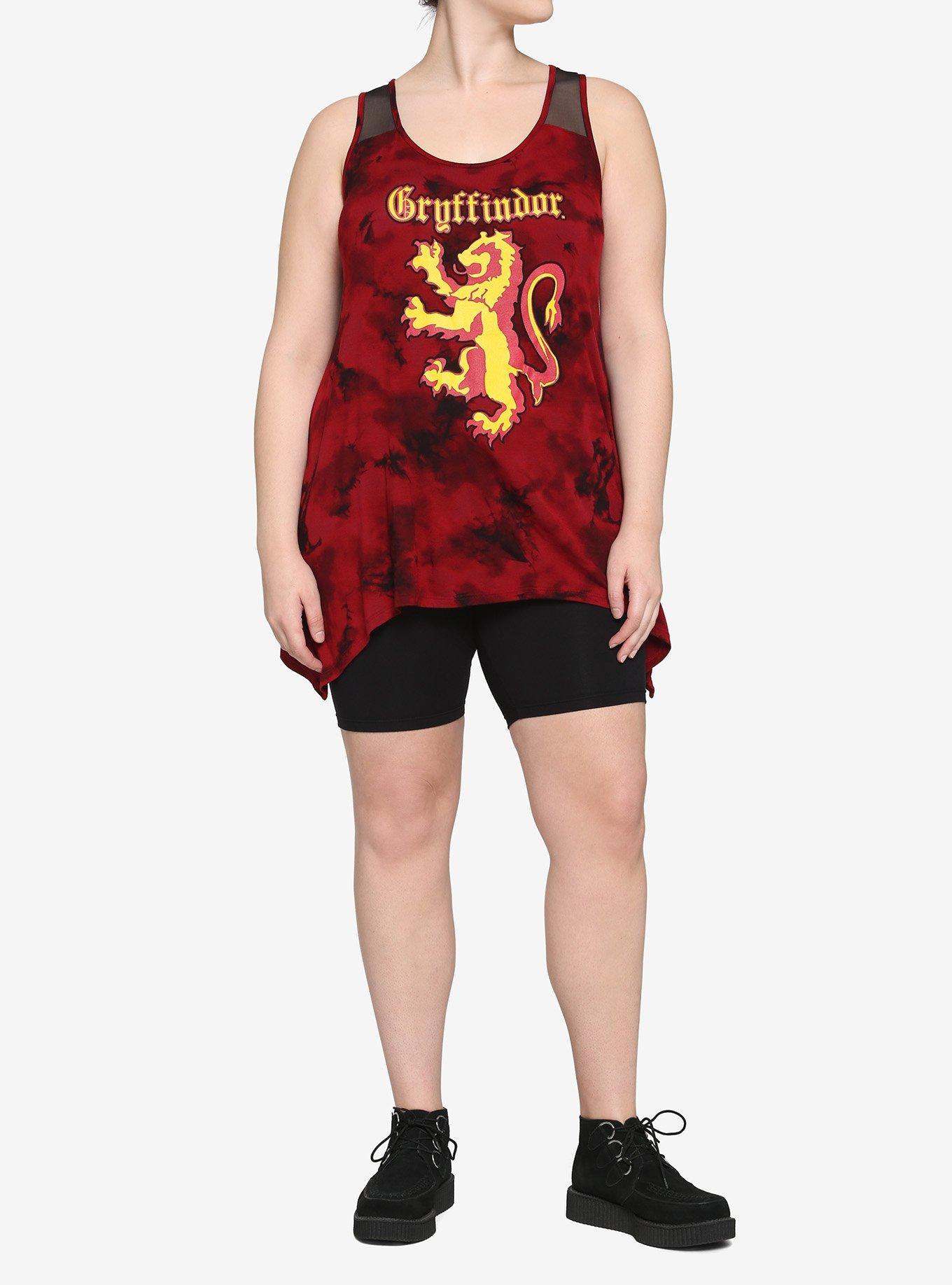Harry Potter Gryffindor Tie-Dye Tank Top Plus Size, RED, alternate