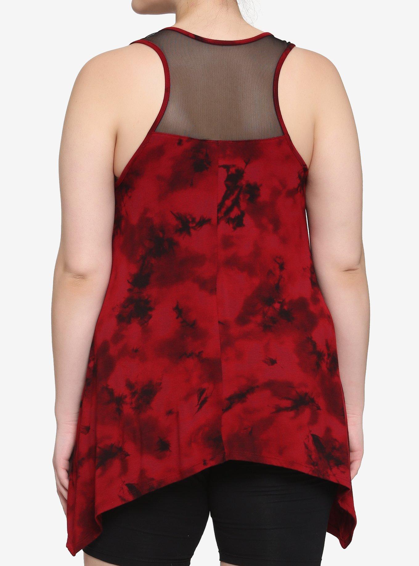 Harry Potter Gryffindor Tie-Dye Tank Top Plus Size, RED, alternate