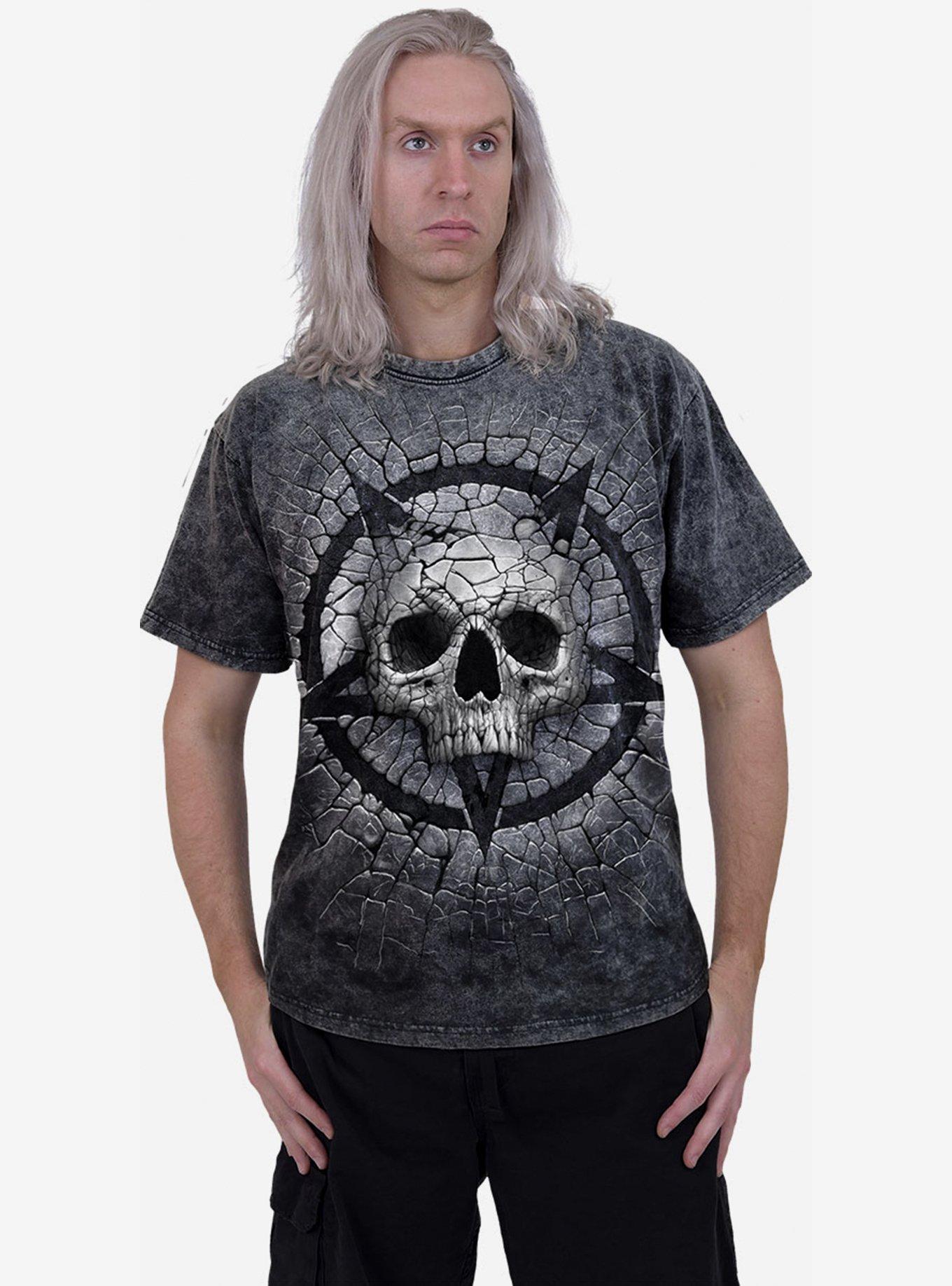 Cracking Up Acid Wash T-Shirt, BLACK, alternate