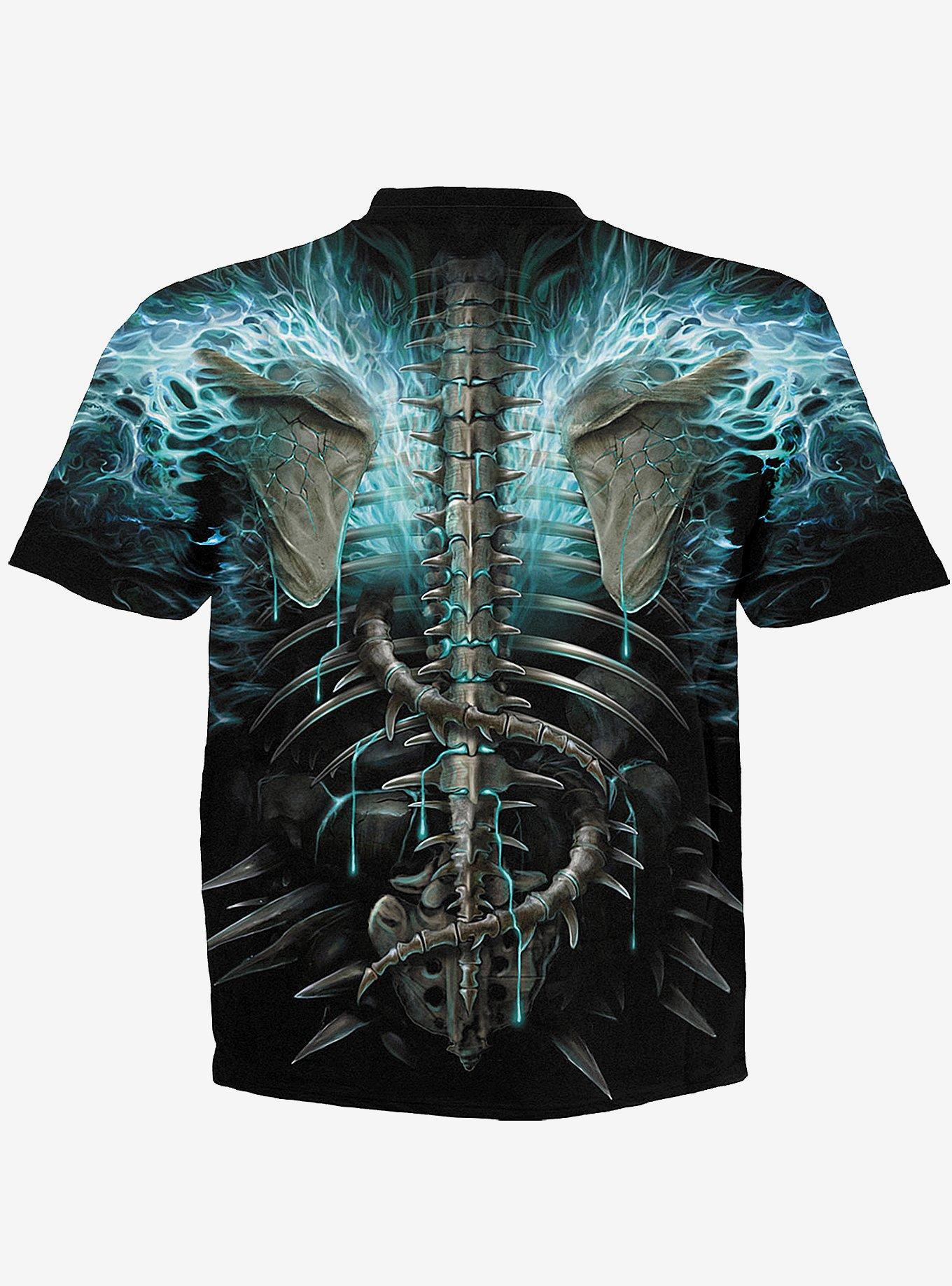Flaming Spine T-Shirt, BLACK, alternate