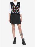 Rainbow Mushroom Girls Crop Sweater Vest, RAINBOW, alternate