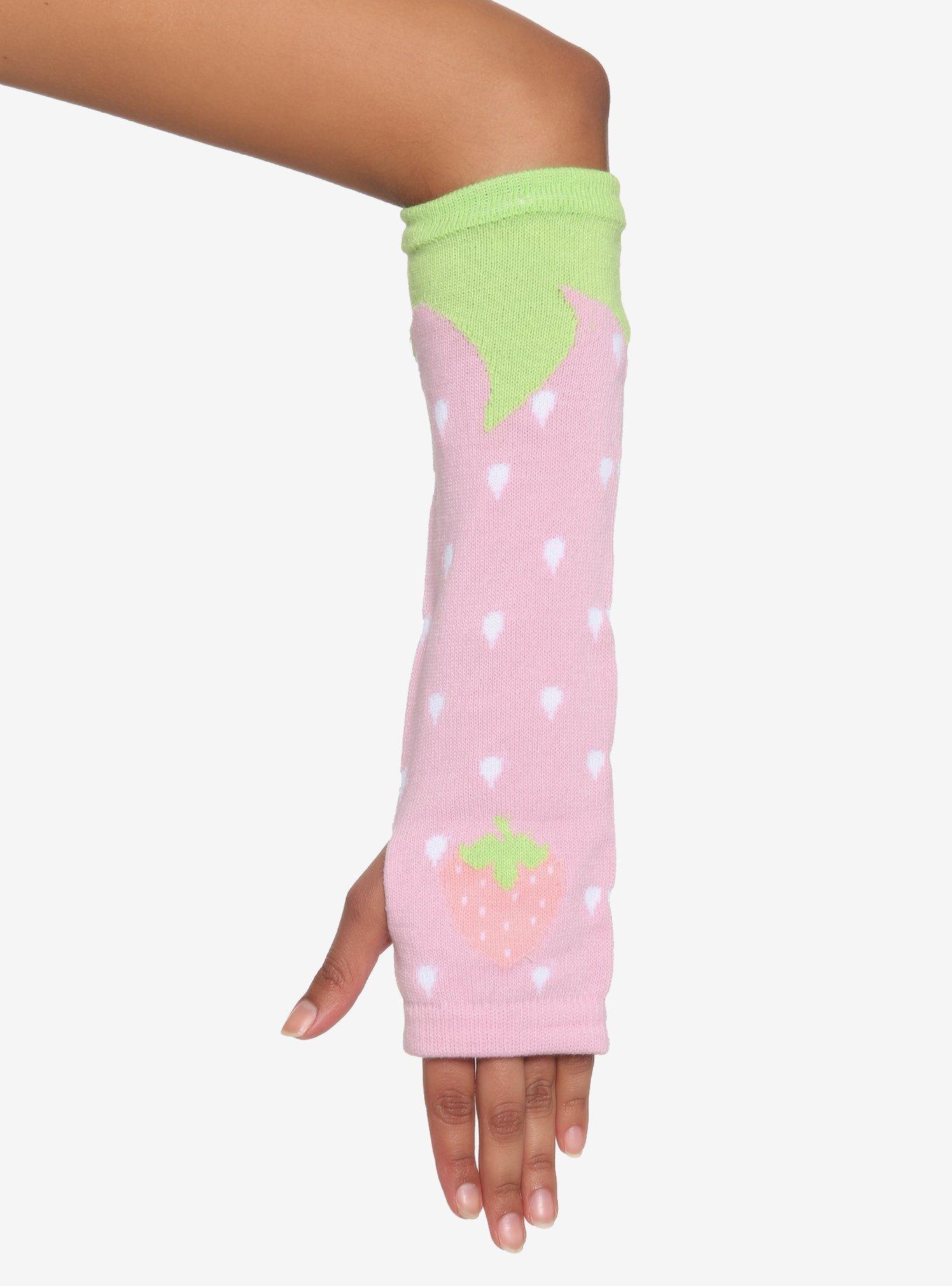 Pink Strawberry Arm Warmers, , alternate