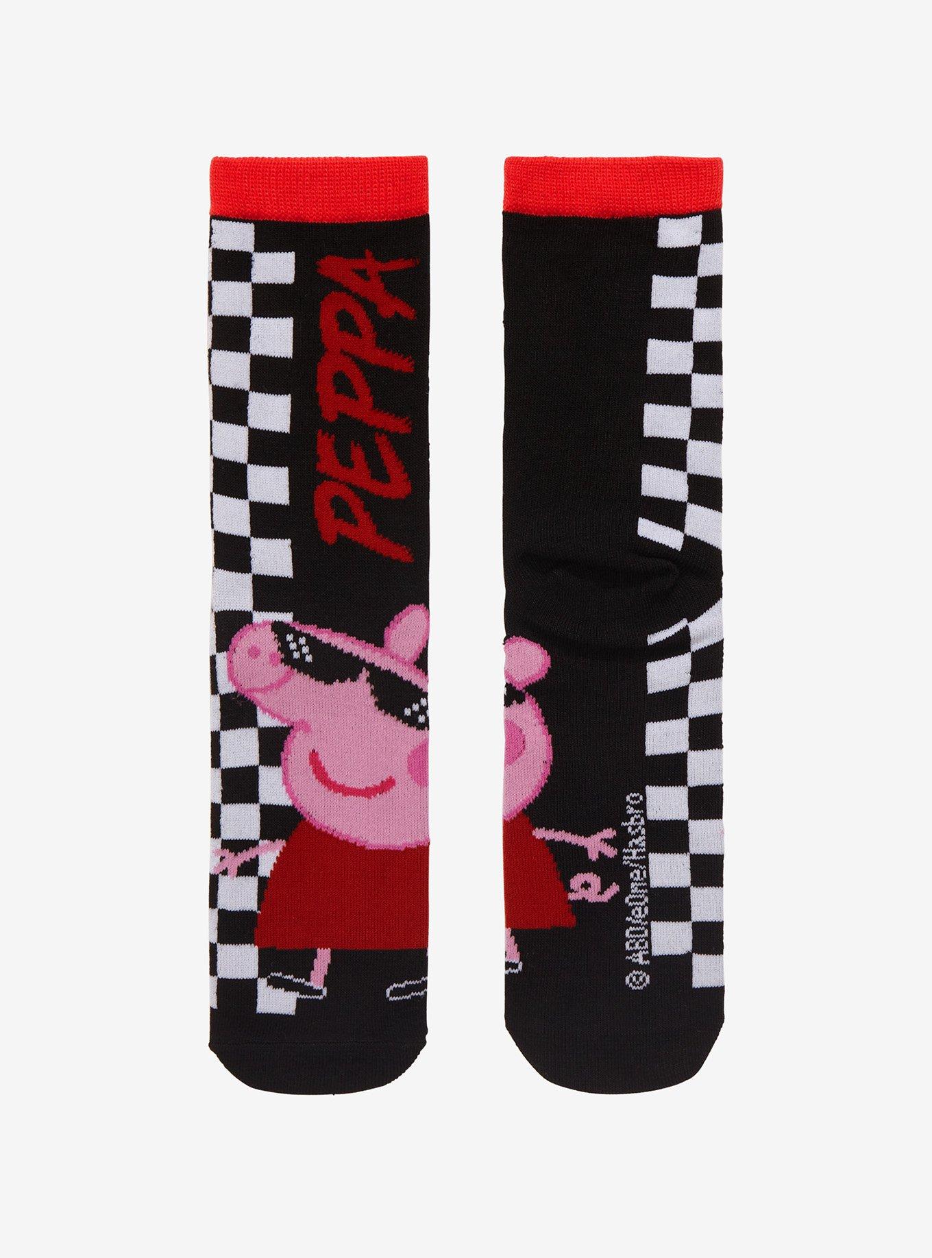 Peppa Pig Checkered Crew Socks, , alternate