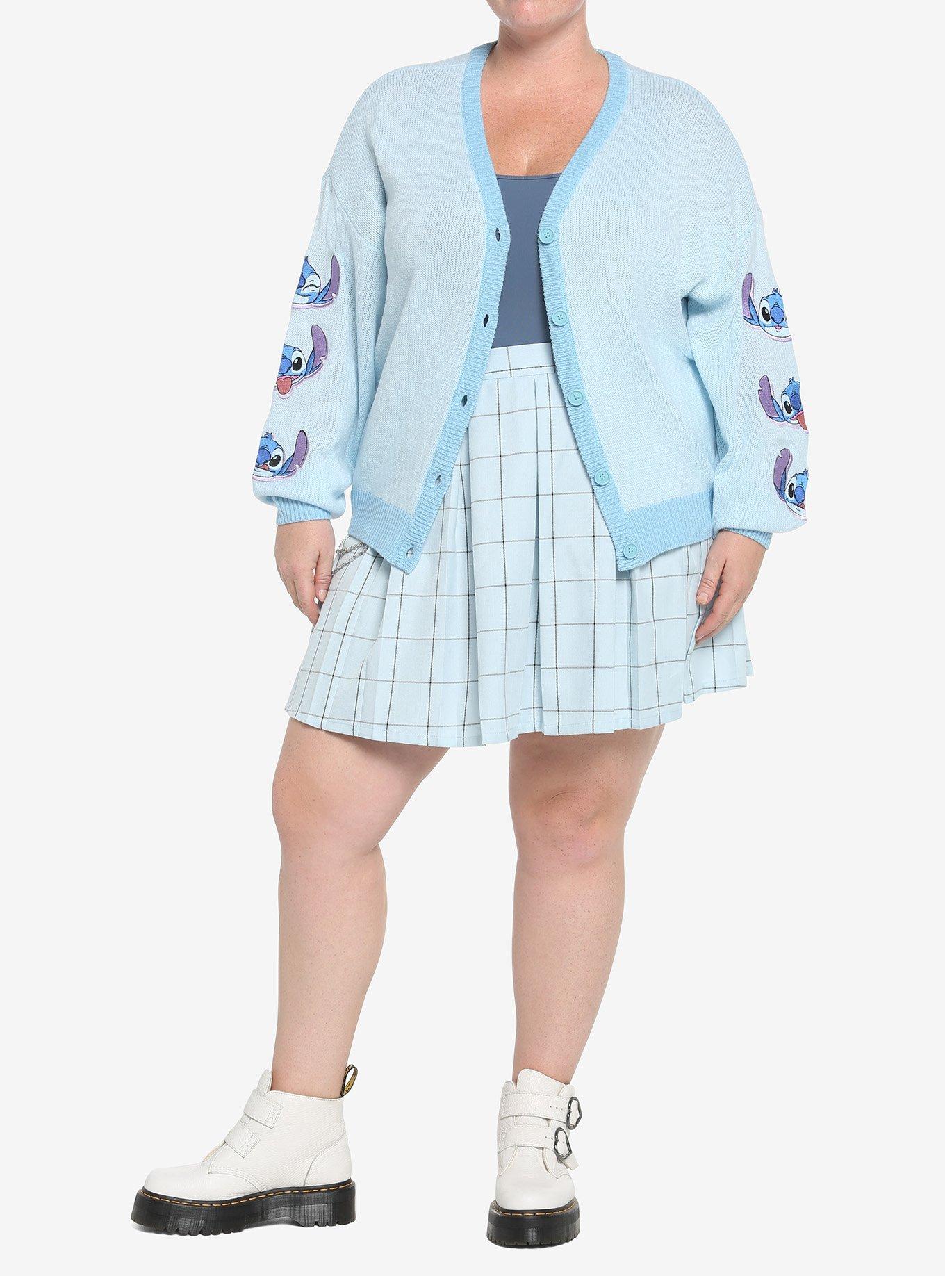 Her Universe Disney Lilo & Stitch Stay Weird Skimmer Cardigan Plus Size, BLUE, alternate