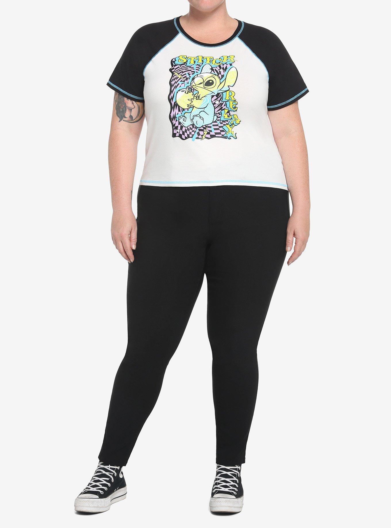 Her Universe Disney Lilo & Stitch Warped Raglan Baby T-Shirt Plus Size, MULTI, alternate