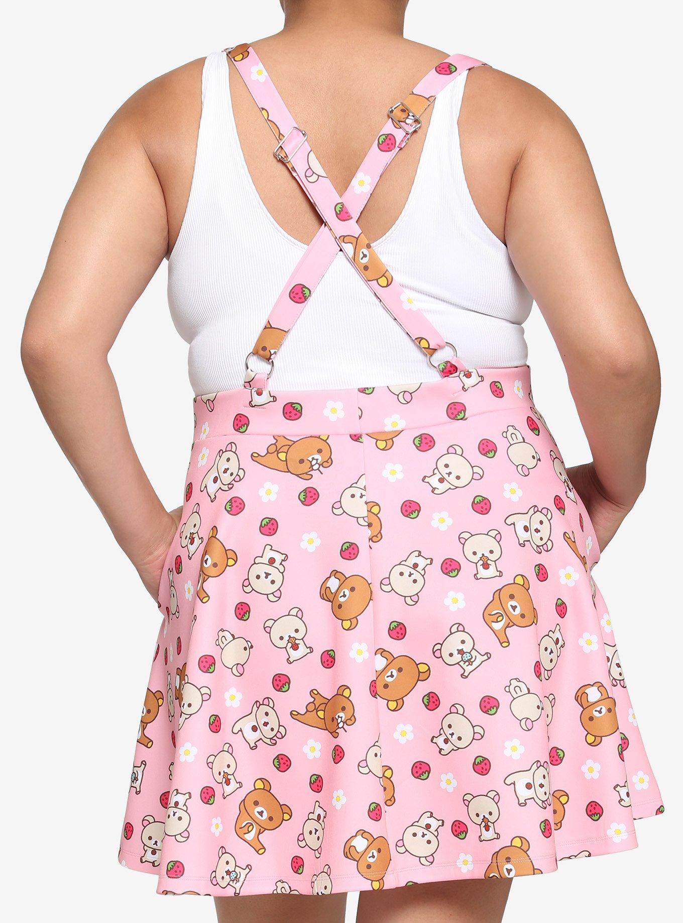 Rilakkuma Strawberry Suspender Skirt Plus Size, MULTI, alternate
