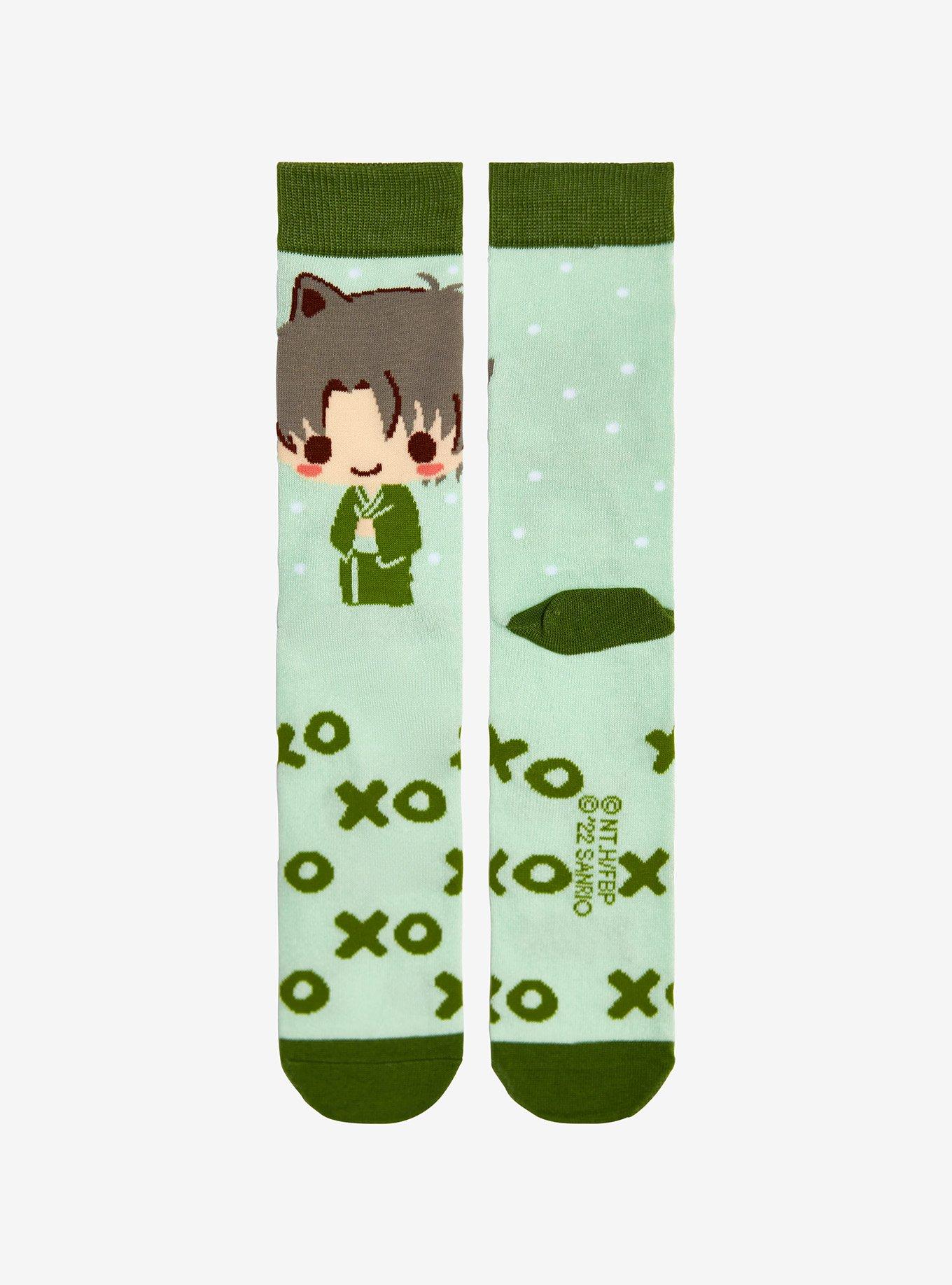 Fruits Basket X Hello Kitty And Friends Shigure Badtz-Maru Crew Socks, , alternate