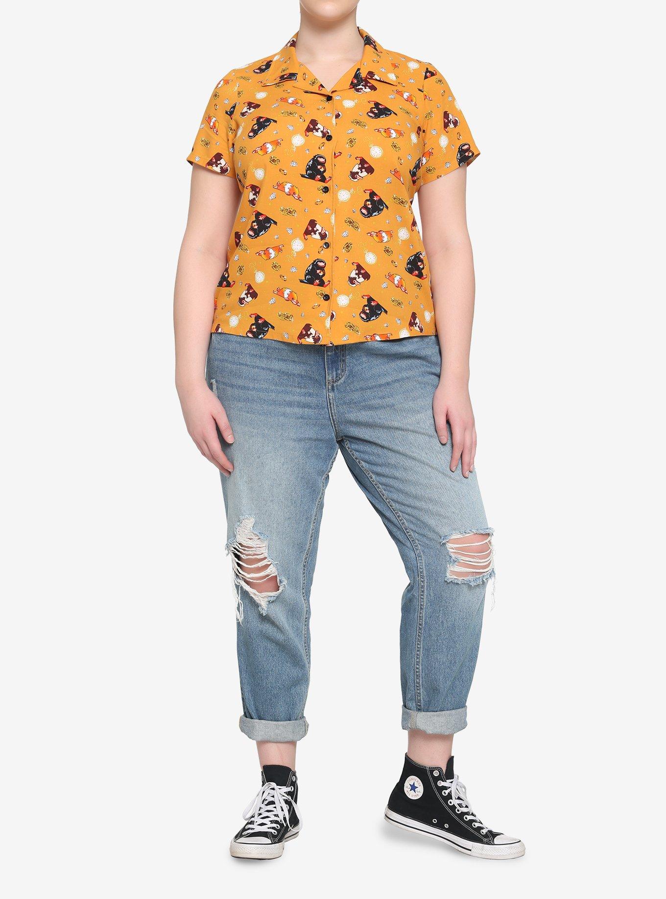 Fantastic Beasts: The Secrets Of Dumbledore Niffler Woven Button-Up Plus Size, MULTI, alternate