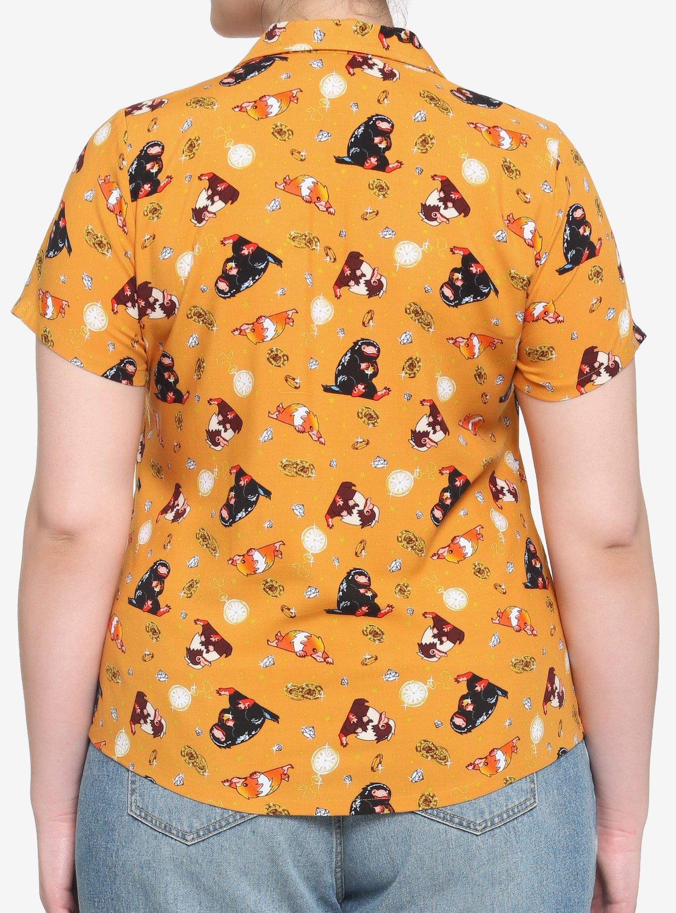 Fantastic Beasts: The Secrets Of Dumbledore Niffler Woven Button-Up Plus Size, MULTI, alternate