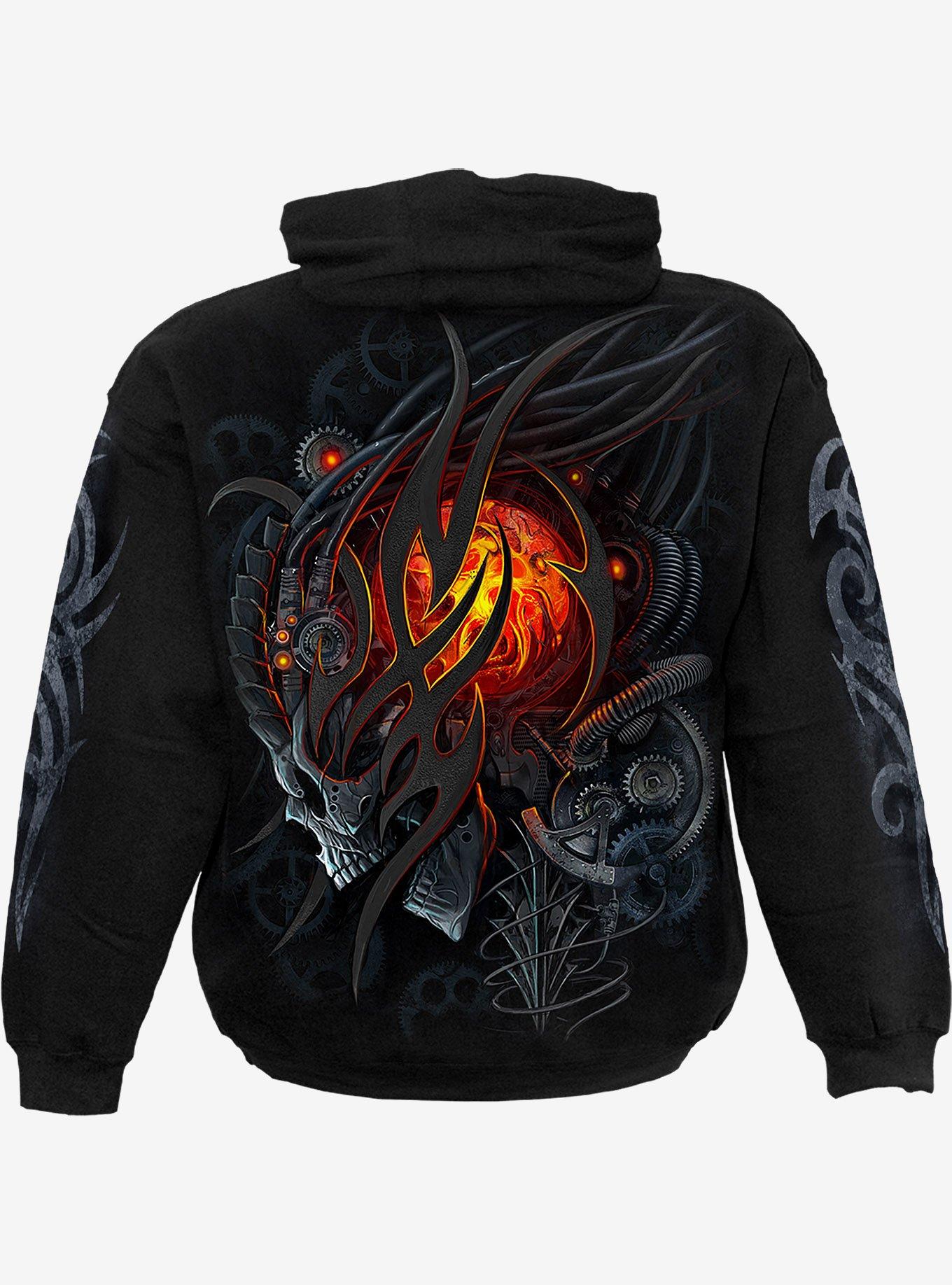 Steampunk Skull Hoodie, BLACK, alternate