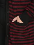 Black & Red Stripe Girls Cardigan Plus Size, STRIPES - RED, alternate