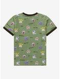 Star Wars The Mandalorian Cartoon Portraits Allover Print Toddler T-Shirt - BoxLunch Exclusive , OLIVE  SAGE, alternate