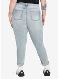 Keroppi Name Mom Jeans Plus Size, LIGHT WASH, alternate