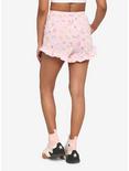 Pastel Mushroom Ruffle Girls Lounge Shorts, PINK, alternate