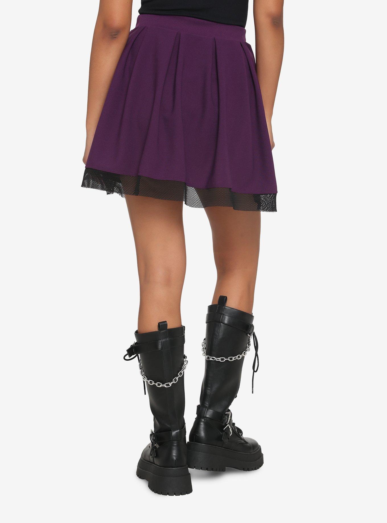 Purple Fishnet Skirt, PURPLE, alternate