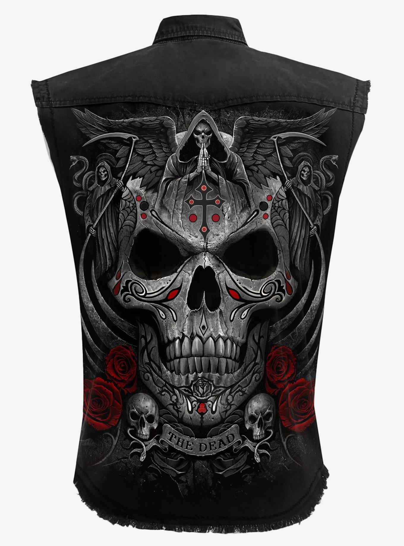 The Dead Sleeveless Woven Button-Up, , hi-res
