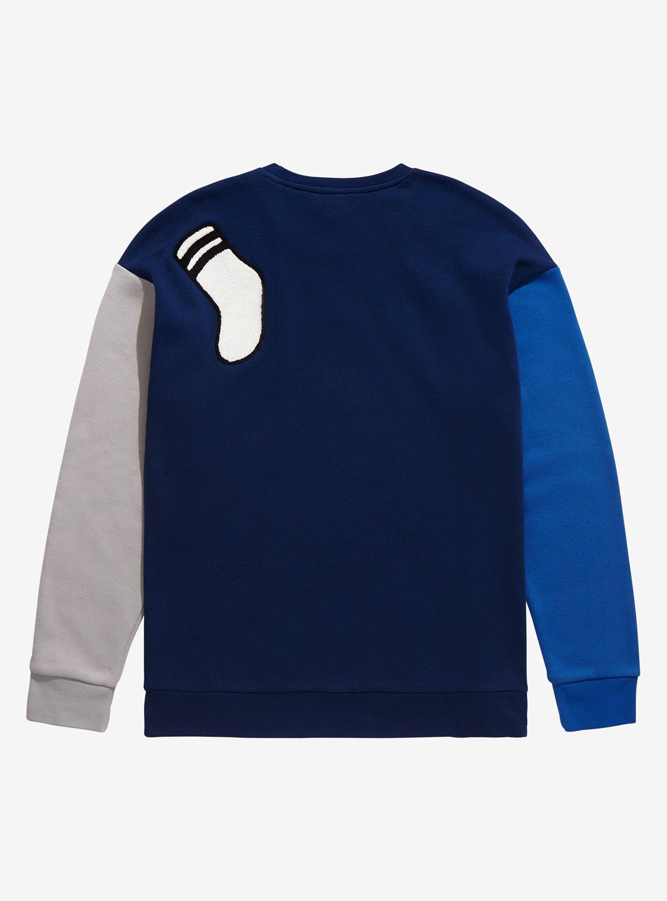 Disney&bull;Pixar Monsters, Inc. Sock Patch Color Block Crewneck - BoxLunch Exclusive, DARK BLUE, alternate