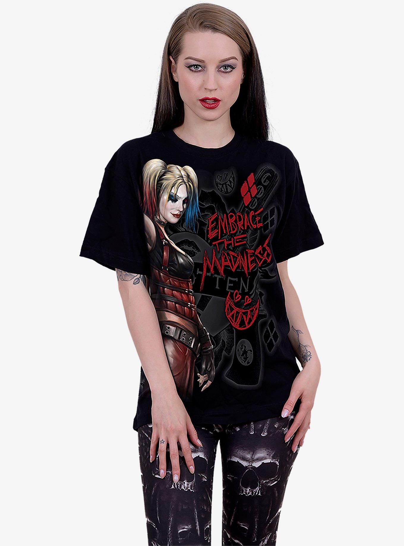 DC Comics Harley Quinn Embrace Madness T-Shirt, BLACK, alternate