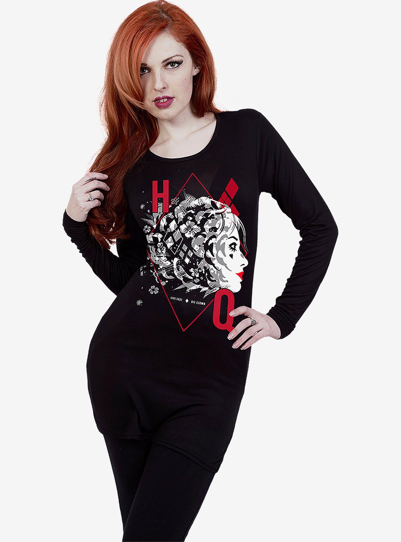DC Comics The Suicide Squad Harley Quinn Loose Fit Top, BLACK, alternate