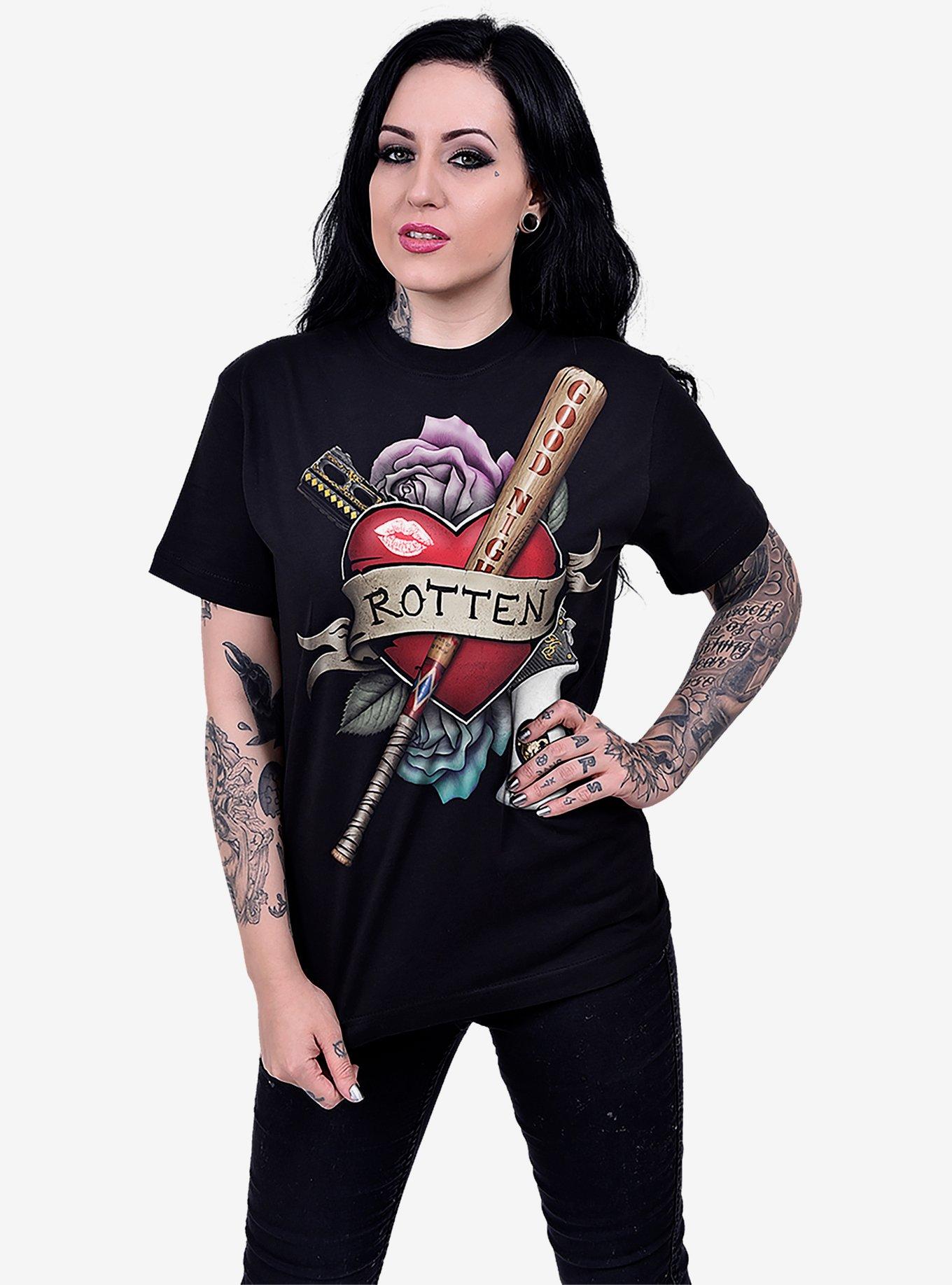 DC Comics The Suicide Squad Harley Quinn Rotten T-Shirt, BLACK, alternate