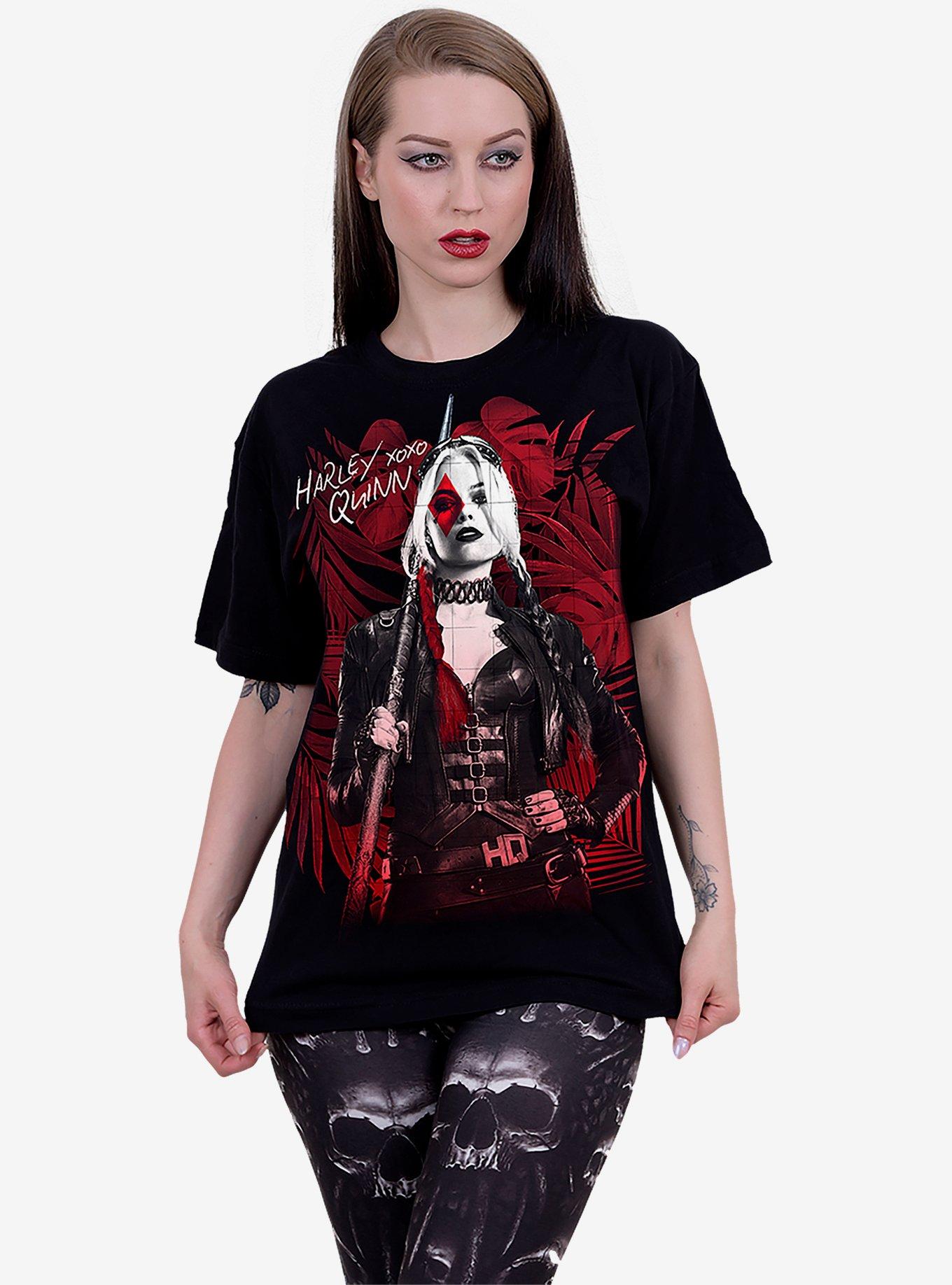 DC Comics The Suicide Squad Harley Quinn Xoxo T-Shirt, BLACK, alternate