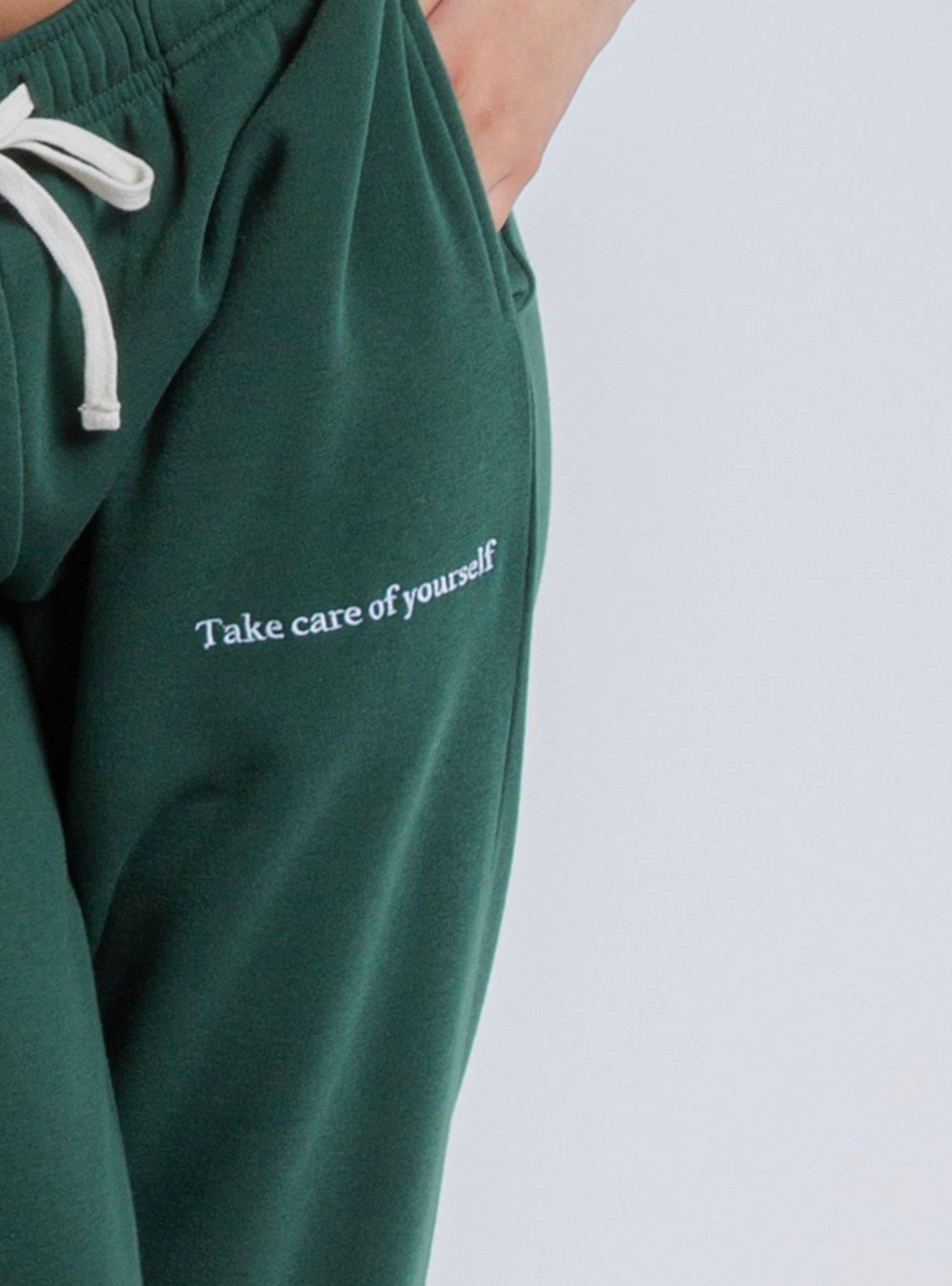 Hunter Green Take Care Of Yourself Sweatpants, GREEN, alternate