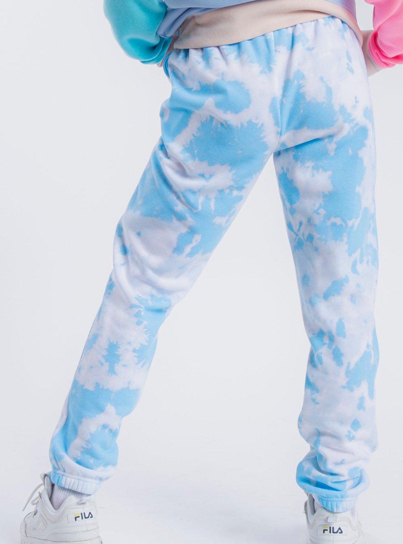 Light Blue Tie Dye Sweatpants, BLUE, alternate